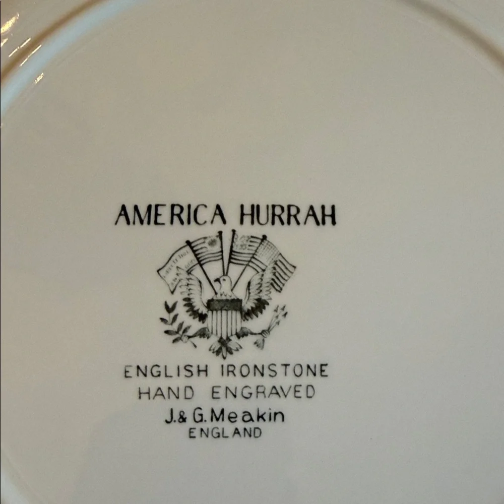Classic Blue and White historic American Scene Plates (4) American Hurrah - Picture 6 of 6